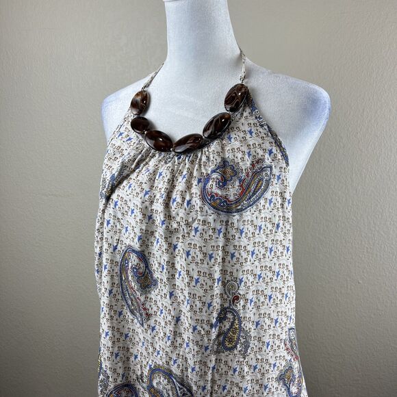 A. Byer Dress Juniors Size 11 Halter Neck Paisley Lightweight - Picture 2 of 14